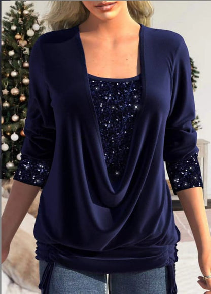 Women's Shimmer Luxe Long Sleeve Top