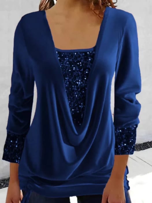 Women's Shimmer Luxe Long Sleeve Top