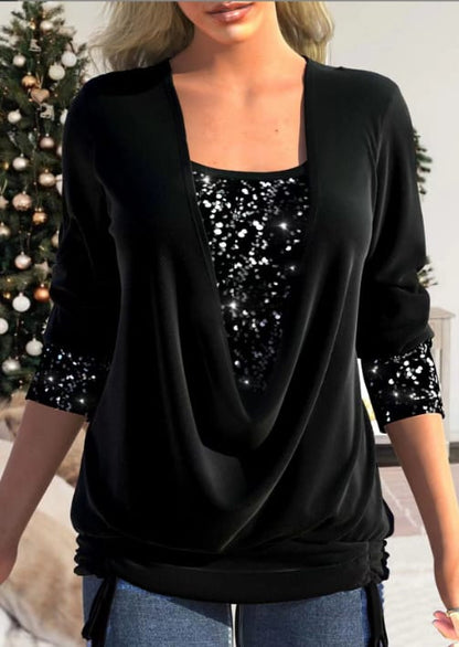 Women's Shimmer Luxe Long Sleeve Top