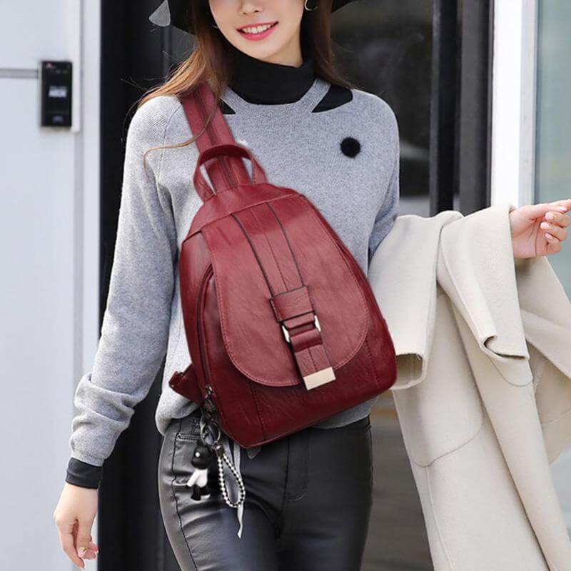 Stylish Leather Backpack for Urban Elegance Daily Use, City Travel Pack Ready Single Size