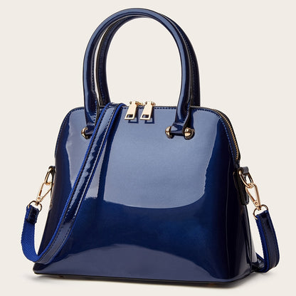 Chic Glossy Ladies Compact Satchel Handbag