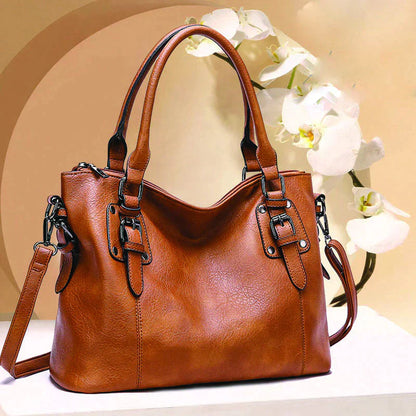 Retro Leather Functional Ladies Medium Handbag