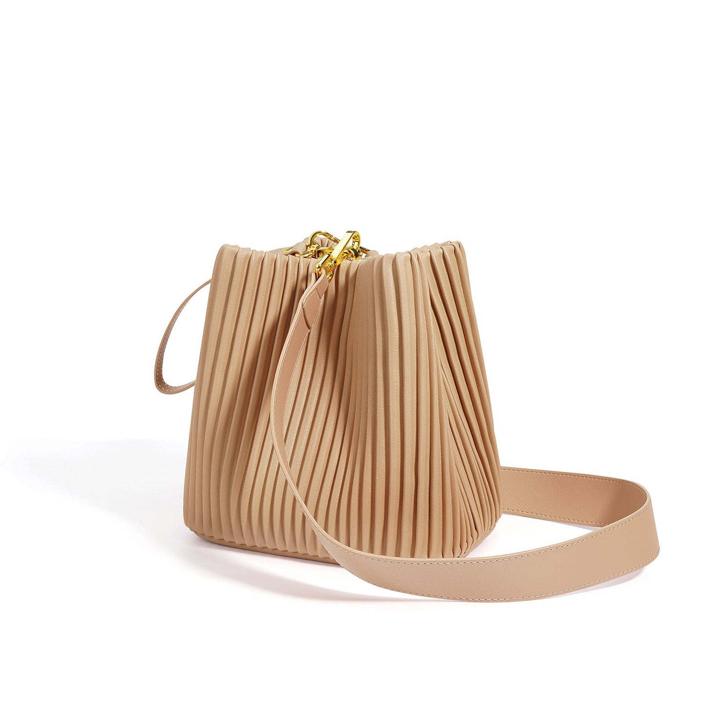 Chic Elegance Leather Bucket Bag