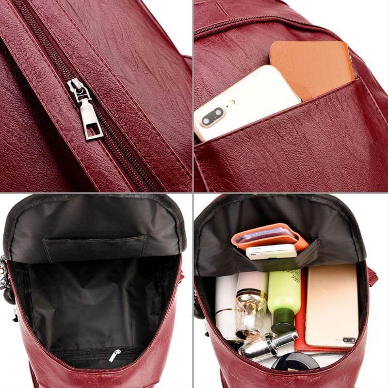 Stylish Leather Backpack for Urban Elegance Daily Use, City Travel Pack Ready Single Size