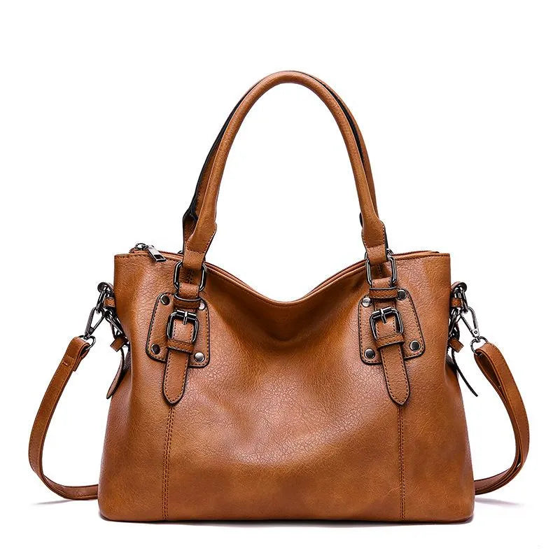 Retro Leather Functional Ladies Medium Handbag