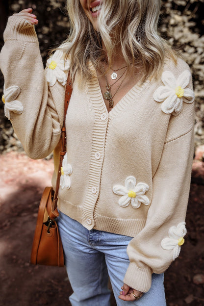 Ladies Floral Free Long Sleeve Sweater