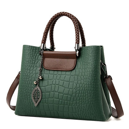 Crocodile Embossed Ladies Leather Handbag