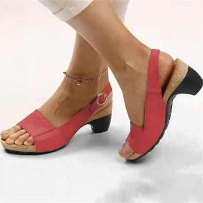 Women’s Comfort Buckle Low Heel Sandals